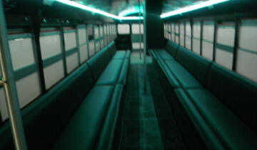 Silver Bullet Party Bus Gree Interior